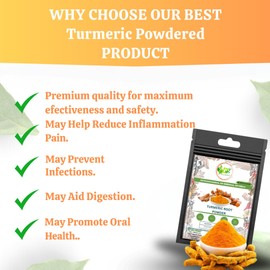 D&S Hela Product Turmeric Powdered - Non-GMO - Ground Turmeric Root (Curcuma) - Great Turmeric Root Fresh for Curries, Soups, Teas, Masala, and Golden Milk or Turmeric Powder for Skin 100g | 3.5 oz