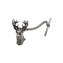 Kiola Designs White Tailed Stag Deer Head Tie Tack