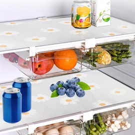 8 Pcs Fridge Shelf Liners, 29 x 45 cm Refrigerator Mats for Shelves