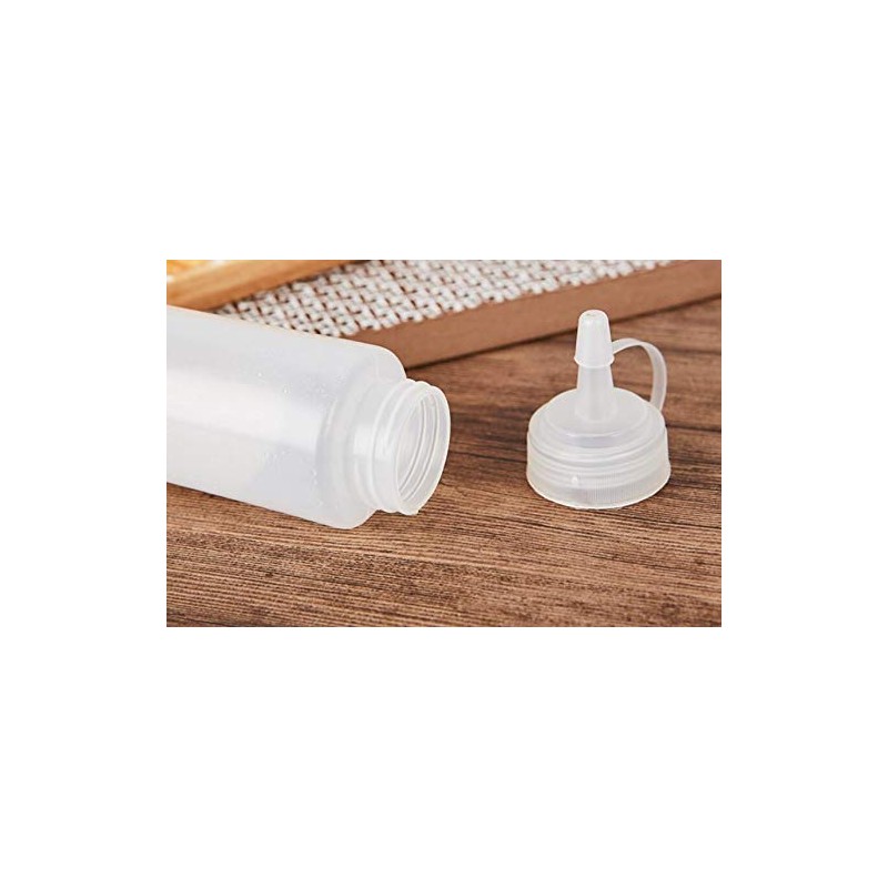 3PCS 360ML/12OZ Refillable Empty Squeeze Sauce Condiment Plastic Bottles Container