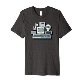 Vintage Tech Icons Retro IT Hardware and Gadgets Premium T-Shirt