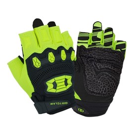 Seibertron Dirtclaw Youth BMX MX ATV MTB Road Racing Mountain Bike Bicycle Cycling Off-Road/Dirt Bike Gel Padded Anti - Slip Palm Fingerless Gloves Motorcycle Motocross Sports Gloves Fluo Yellow XS