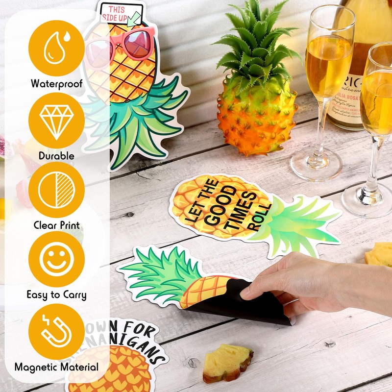 Tellegloww 4 Pcs Large Pineapple Cruise Door Decorations Thicken Car