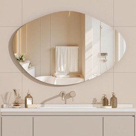 Hasipu Irregular Wall Mirror - 36"x24" Irregular Abstract Mirror for Wall Asymmetrica Wall Mirrors Decorative Modern for Living Room Bathroom,Bedroom,Hallway