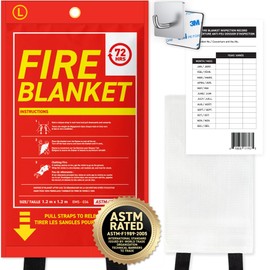 72 HRS Fiberglass Fire Blanket - Fire Blanket for Home, Kitchen Fire Blanket | Fire Extinguishers Home | Essential Fire Safety Tool, Emergency Fire Blanket | (1PC, 47"x47")