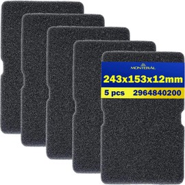 5 Pieces Sponge Filter for Tumble Dryer - 2964840200 for Beko for Smeg - with Size 243 x 153 x 12 mm - Warranty 10 Years - MONTERAL