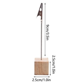 Memo Clips Holder, 10Pcs Table Number Holder Photo Stand with Alligator Clip Wood Base for Picture Cards Paper Note Office Wedding Party Decoration (Raw Wood)