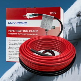 MAXKOSKO 7 Feet Pipe Heat Cable for Water Pipe Freeze Protection