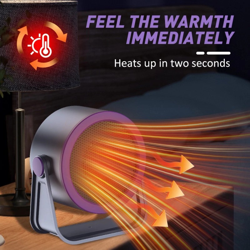 Portable Electric Space Heater 700W Quiet Ceramic Mini Heater Fan