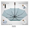 Balios Travel Folding Umbrella with Real Wood Handle Auto Open