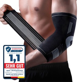 SQAUT Elbow Bandage, Pack of 1, for Men and Women, for Sports, Tennis Elbow, Golfer's Elbow, Elbow Support, Arm Bandage, with Velcro Straps, Elbow Brace (Black, M)