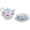 Tea for one Set 3-teilig Porzellan Teekanne mit Tasse und