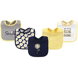 Hudson Baby Unisex Baby Cotton Bibs, Daisy, One Size