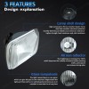 SHENKENUO Pair 7x6" 5x7 Halogen Headlight High/Low Beam for Peterbilt