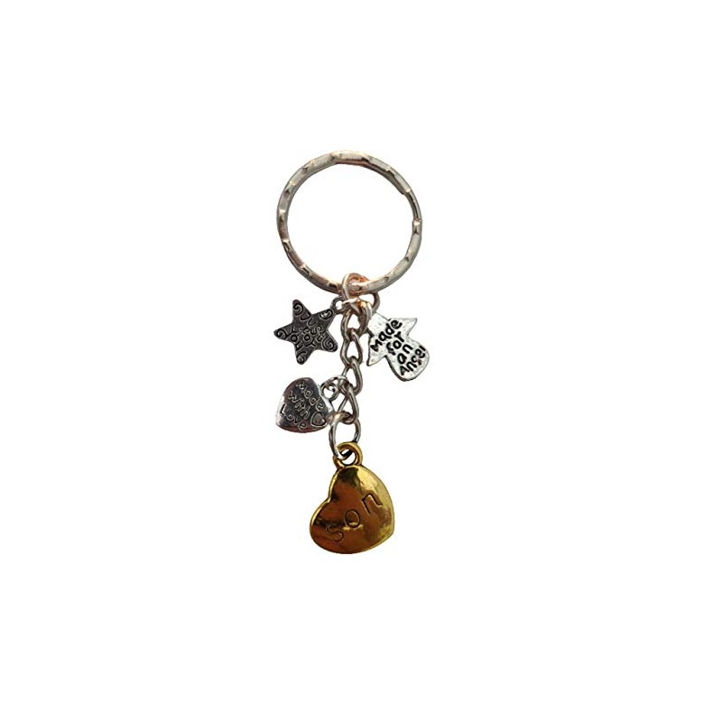 Love Heart Keyring Son Angel Charm Pendant