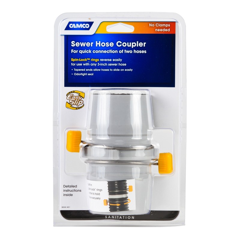 Camco Easy Slip Internal Hose Coupler with Slip-Lock Rings -