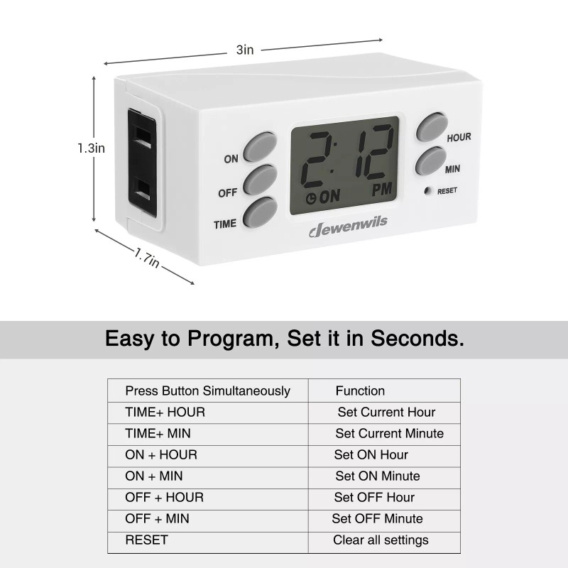 DEWENWILS Light Timer, Digital Programmable Plug in Timer Switch with