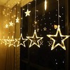 Garlocht Star Curtain Lights, 138LED Fairy Lights with 8 Modes