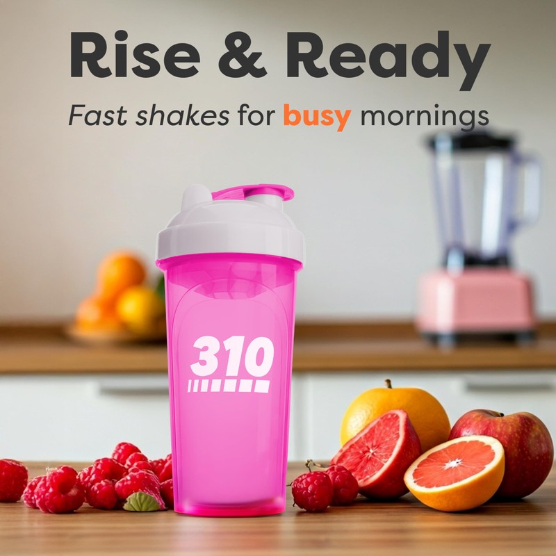 310 Nutrition Protein Shaker Bottle - Durable Blender Bottle Shaker