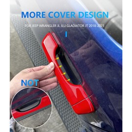 Barong for Jeep Wrangler JL JLU Sahara Freedom Rubicon Unlimited Gladiator JT 2-Door & 4-Door 2018-2025 Exterior Accessories Door Handle Protection Decals +Tailgate Handle Cover (Red