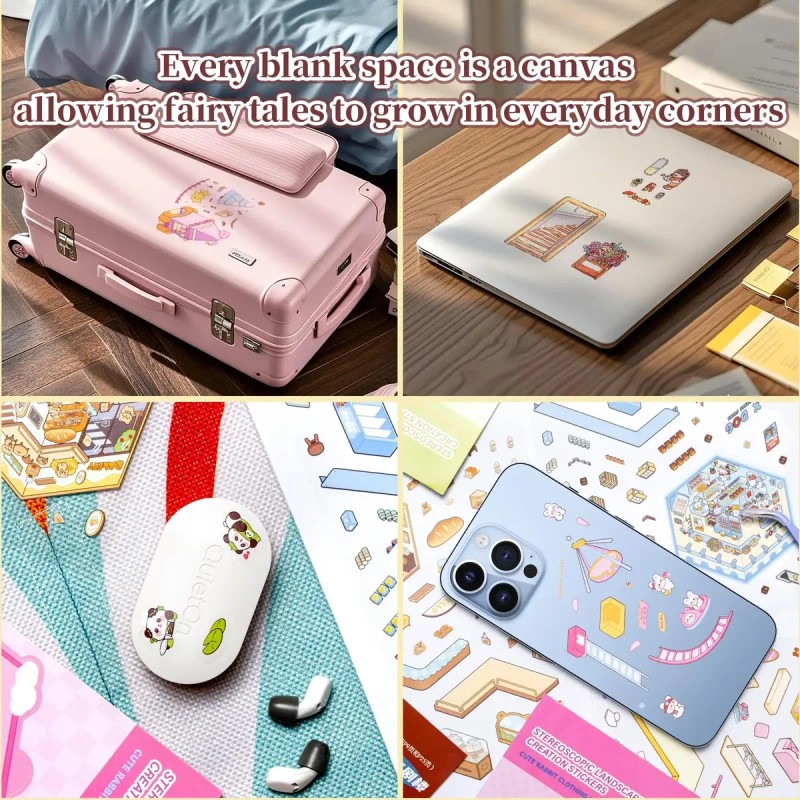 20 Hojas Diy Escena De Pegatinas Con Pinzas, 3d Calcomanías