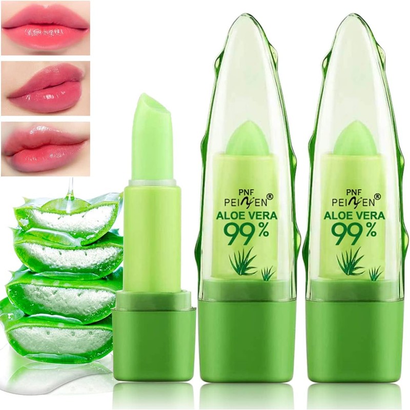 Aloe Vera Lipstick, Long-Lasting, Sweat-Proof, Temperature Change Enhances Shine, Waterproof,