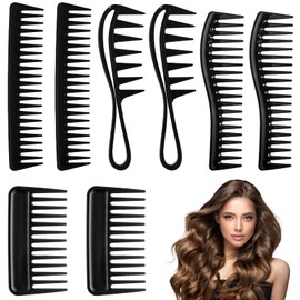8 Pieces Curling Comb, Men's Comb for Curls, Antistatic Styling Comb, Men, Coarse Zinc, Professional Hair Brush, Robust and Antistatic, Suitable for Men and Women