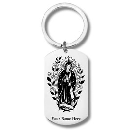 Our Lady of Guadalupe Virgin Mary Stainless Steel Religious Gift Keychain