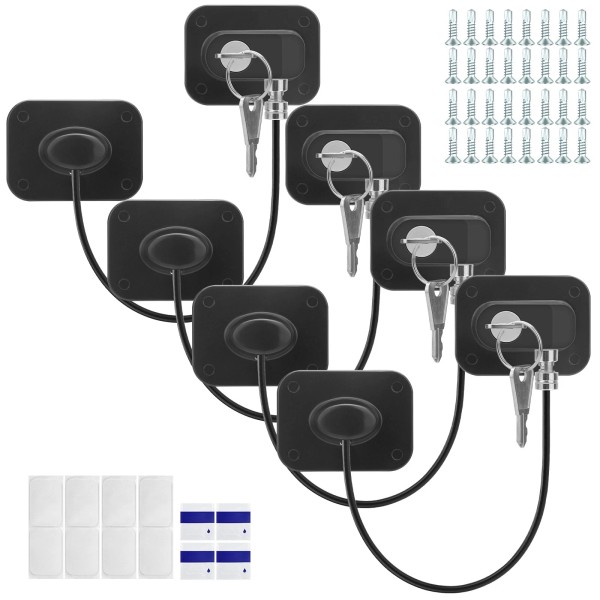 EeeKitOnline 4 PCS Safety Locks, Self-Adhesive Dual-Use Home Security Window