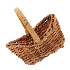 Gatuida Mini Woven Basket with Handle Small Picnic Basket for Flowers Crafts and Home Decor Lightweight and Breathable Rattan Design for Parties and Outdoor Use