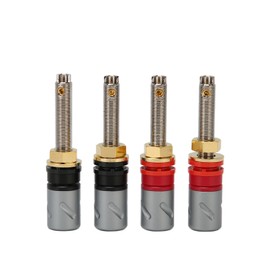 4 Pcs Banana Plug Connector Pure Copper 4mm Rhodium Plating Banana Plug Binding Post Connector for Speaker Wire
