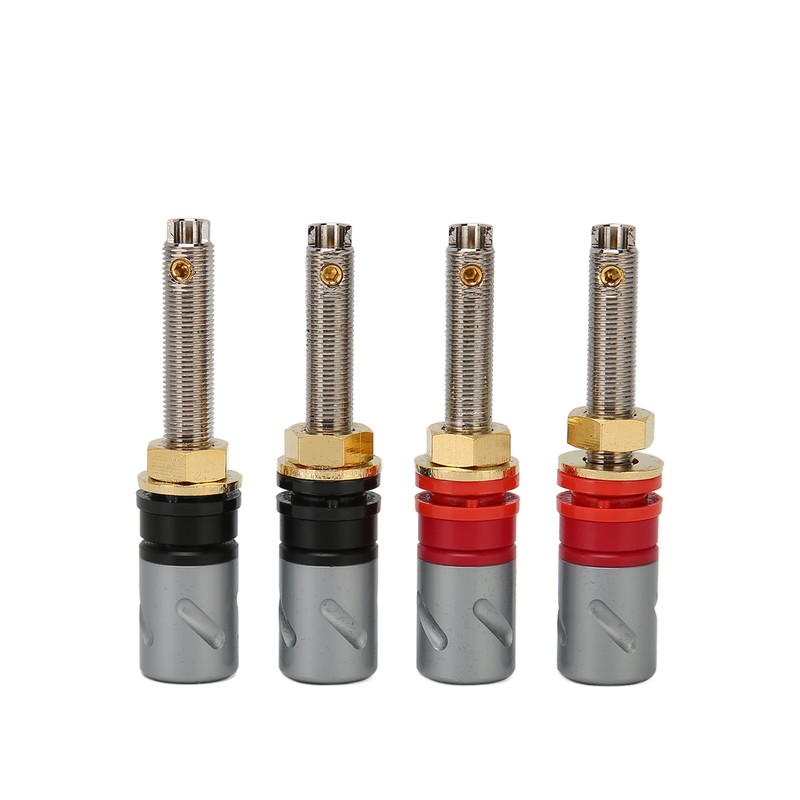 4 Pcs Banana Plug Connector Pure Copper 4mm Rhodium Plating