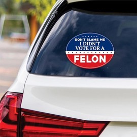 Don't Blame Me I Didn't Vote for A Felon Vinyl Sticker, Resist Hate, Anti-Trump, Resist Racism, Resist Fascism Car Bumper Sticker, VP14005-6" x 4.5"