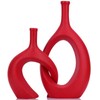 Dark Red Unique Hollow Bud Vases Set of 2,Modern Snuggle