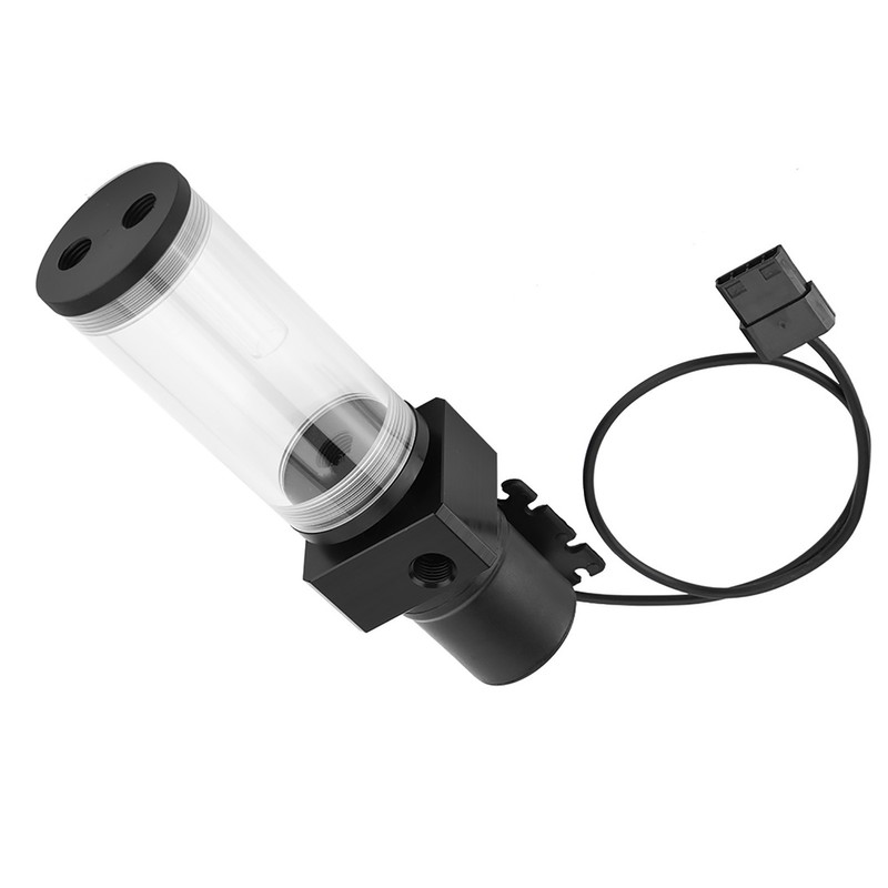 Acrylic Computer DIY Water Cooling Tank Cylinder Reservoir 19W Pump