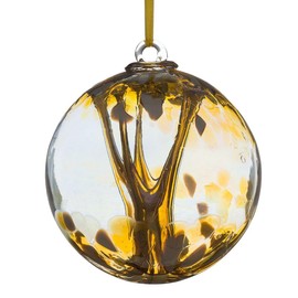 Sienna Glass Christening Spirit Ball – Handcrafted Glass Ornament with Ribbon – Unique Gift for Baby's Baptism or Naming Ceremony