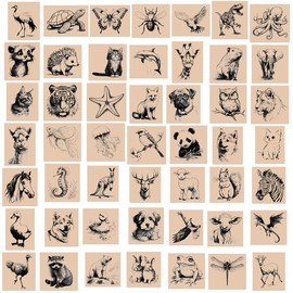 50 Pcs Retro Animal Sketch Stickers for Kids Teens Adults Boys Girls Gift,Stickers Pack for Laptop,Skateboard,Luggage,Car,Bike, Cup,Computer,Water Bottle Decor,Animal Vinyl Waterproof Sticker Decals
