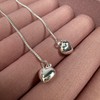 Sterling Silver Heart Pull Through Box Chain Earrings