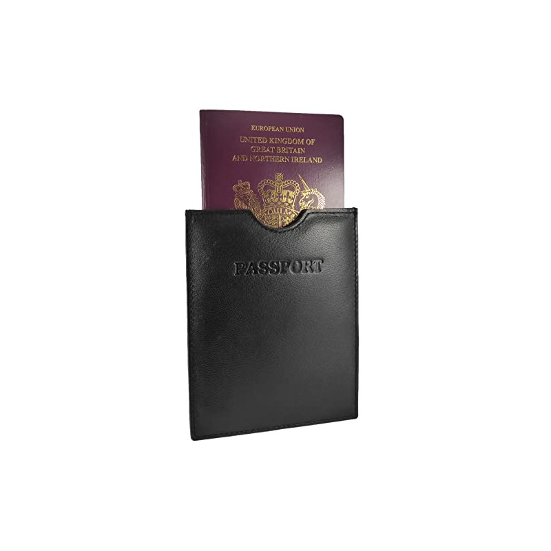 Travel Passport Holder Sleeve Protector Cover Wallet Real Leather RFID