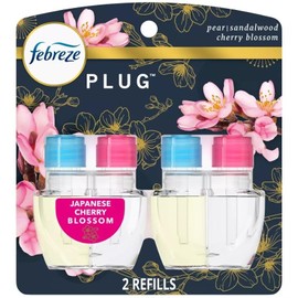 Generic Febreze Kitchen Fade Defy Plug Air Freshener - Japanese Cherry Blossom - (2) of 0.87 fl oz Refills, Clear