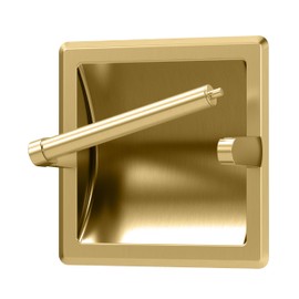 Gatco 753 Recessed Pivoting Toilet Paper Holder, Wall Mounted, Heavy Duty Metal Tissue Holder for Bathroom – Available in Brushed Brass