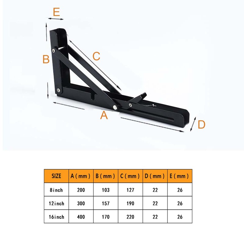 Zui Zhan Folding Shelf Brackets 2 Pack, 12 Inch Heavy