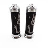 TESWNE Flame Gel Style 7/8" Handlebars Grips Chrome Skull Handle