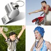 5 Pack Stainless Steel Whistle Finegood Loud Emergency Whistle with Key