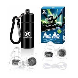 Hearprotek Concert Ear Plugs 2Pairs Reusable High Fidelity Musician Ear Plugs f