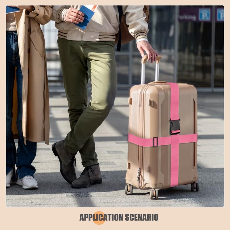 Ninmaofly 4 Pcs Luggage Straps, Adjustable Suitcase Straps, Heavy Duty