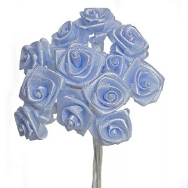 PFP 144 Large Wrap Rose Wedding Flower Pick - Light Blue
