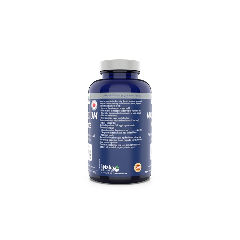 NAKA Naka Platinum MAGNESIUM MALATE 250 Of Elemental Magnesium Per
