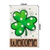 Lucky Clover Garden Flag Burlap 12x18 Double Sided, St Patricks