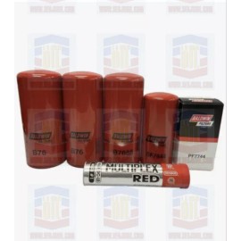 Baldwin VOLVO D12 OIL CHANGE KIT, 2 B76, BF7644, B7685, PF7744, FREE TUBE RED GREASE